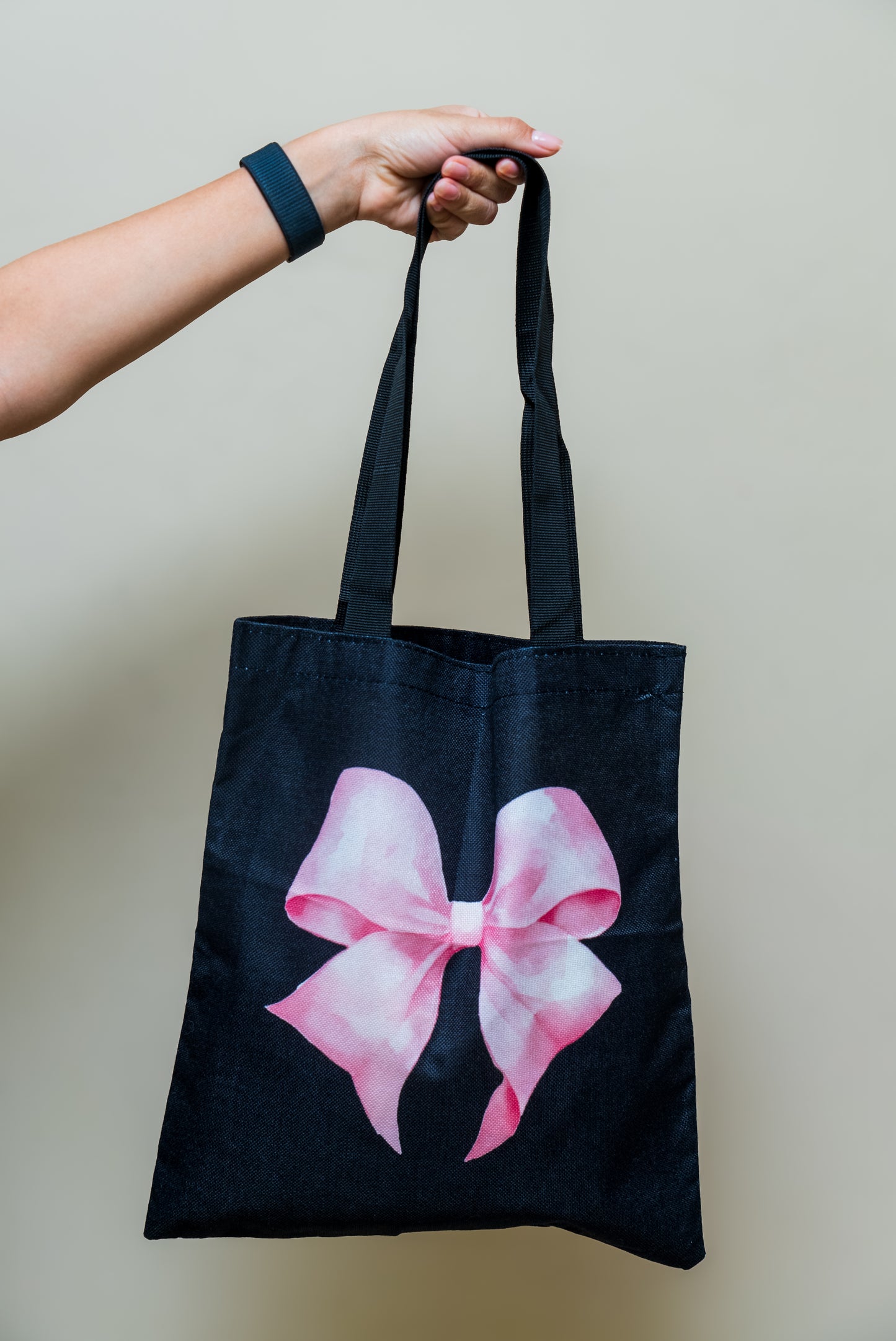 Pink Bow Canvas Bag