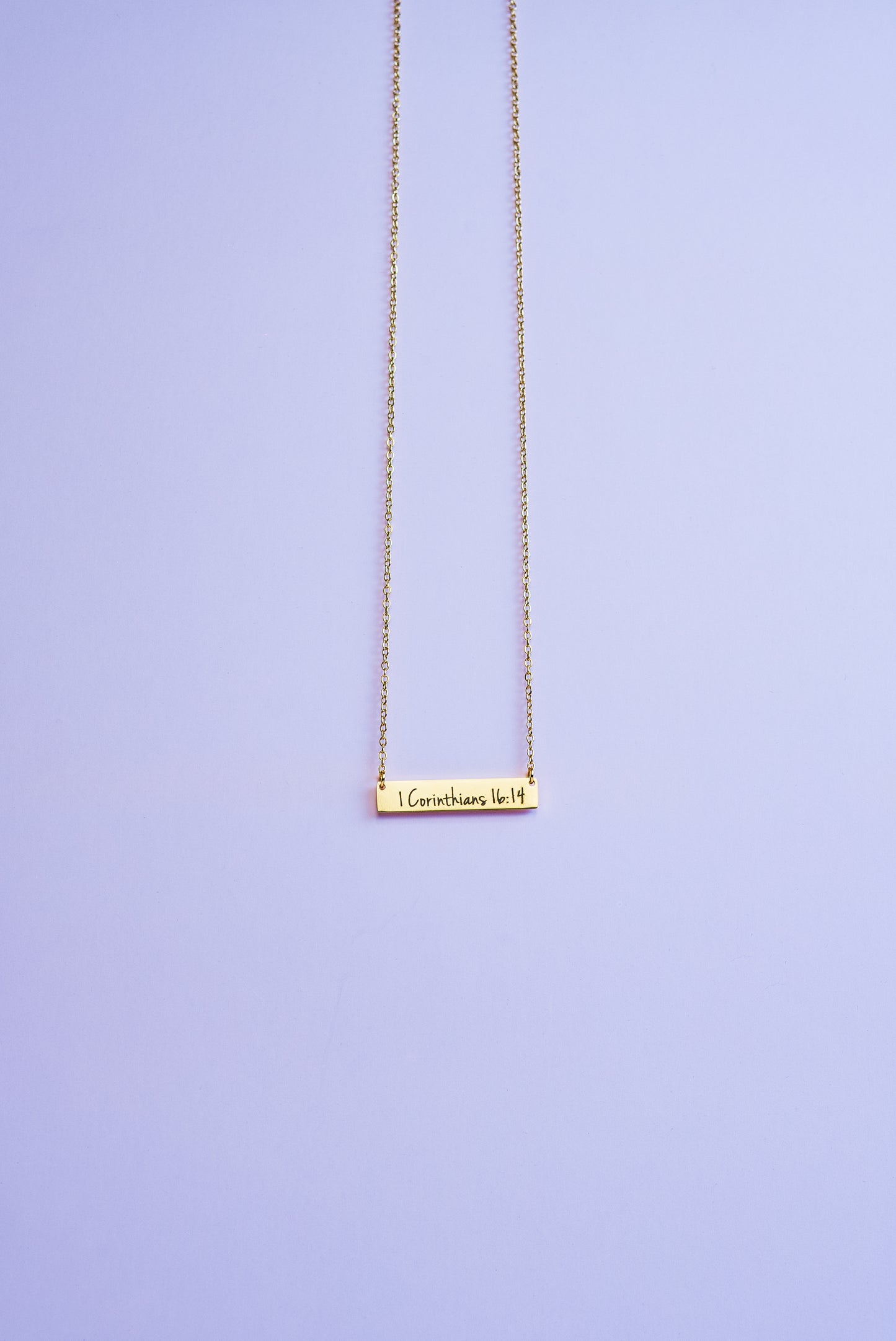 Christian Bar Bible  "1 Corinthians 16:14" Necklace